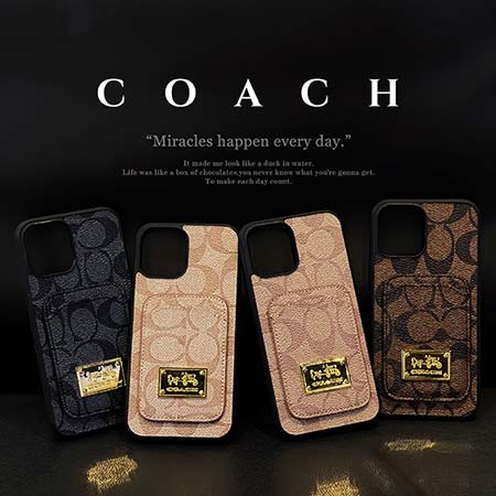 コーチ 金属ロゴ付き iPhone 14携帯ケース