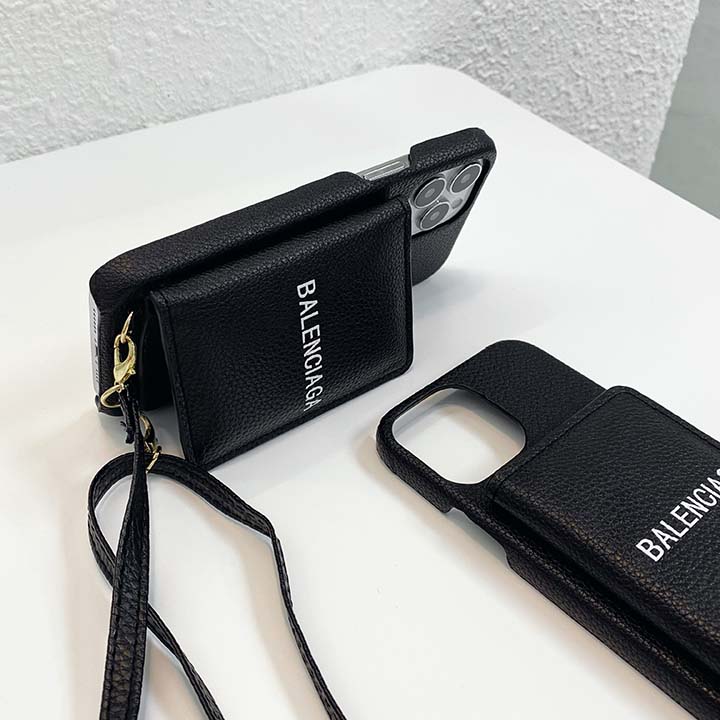 Balenciaga 背面にカード入れ付き iphone 14携帯ケース